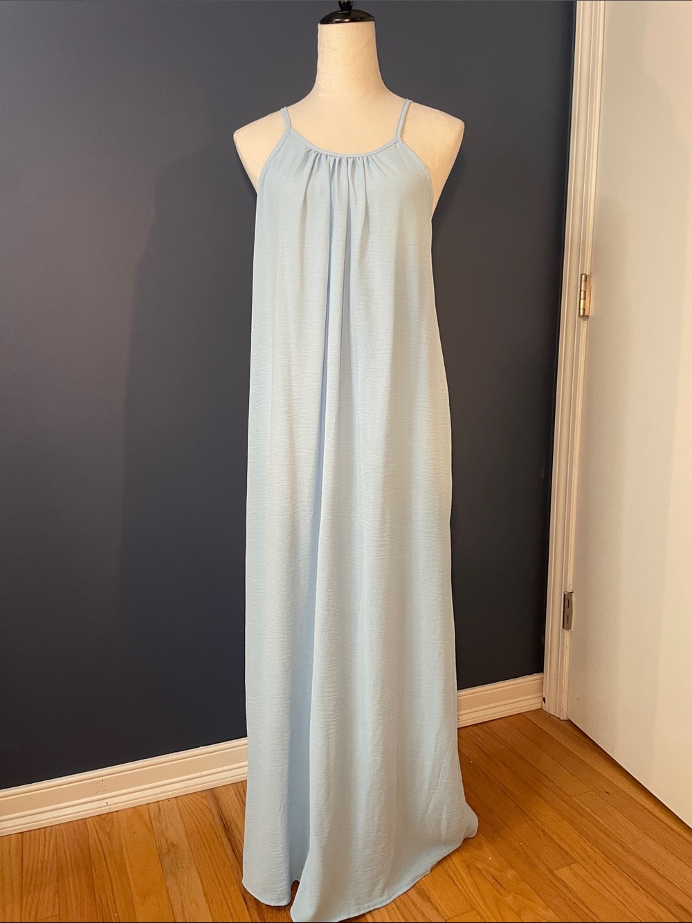 Light Blue Halter Maxi Dress